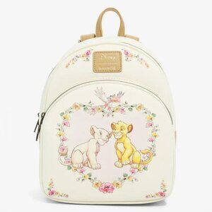 NWT Loungefly Disney The Lion King Young Simba & Nala Heart Mini Backpack